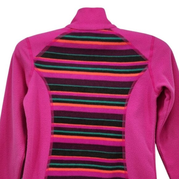 The North Face Fleece Pink Striped 1/4 Zip Pullover Girls Small (7/8) - Picture 5 of 9
